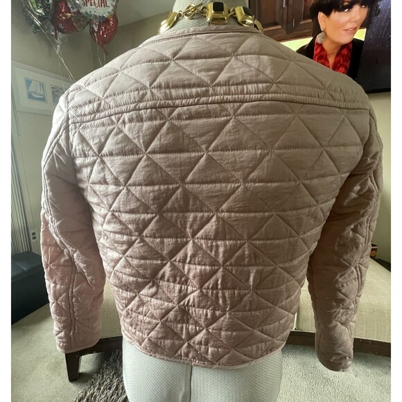 Vintage Ann Taylor Quilted Jacket Small Cropped Zip Chic Cozy Work Feminine Barn - Picture 9 of 11